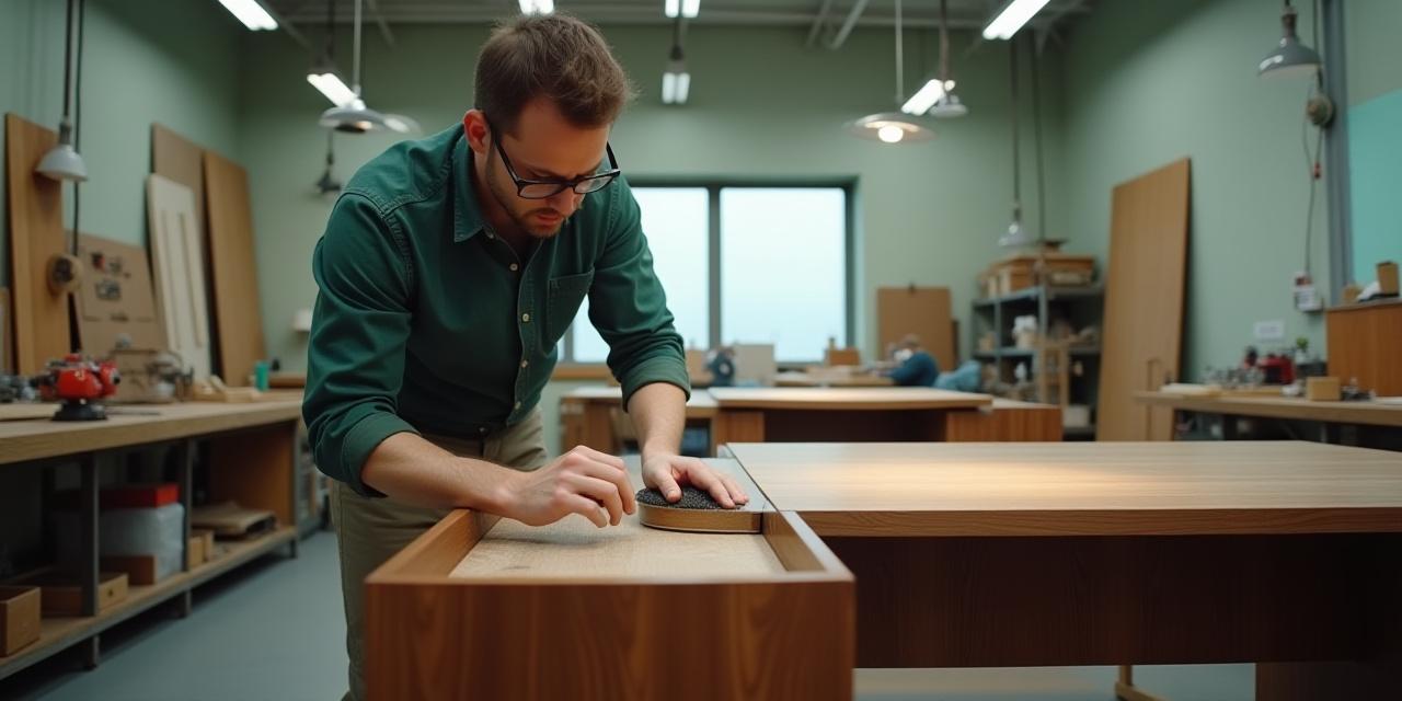 Artisans working on custom furniture design